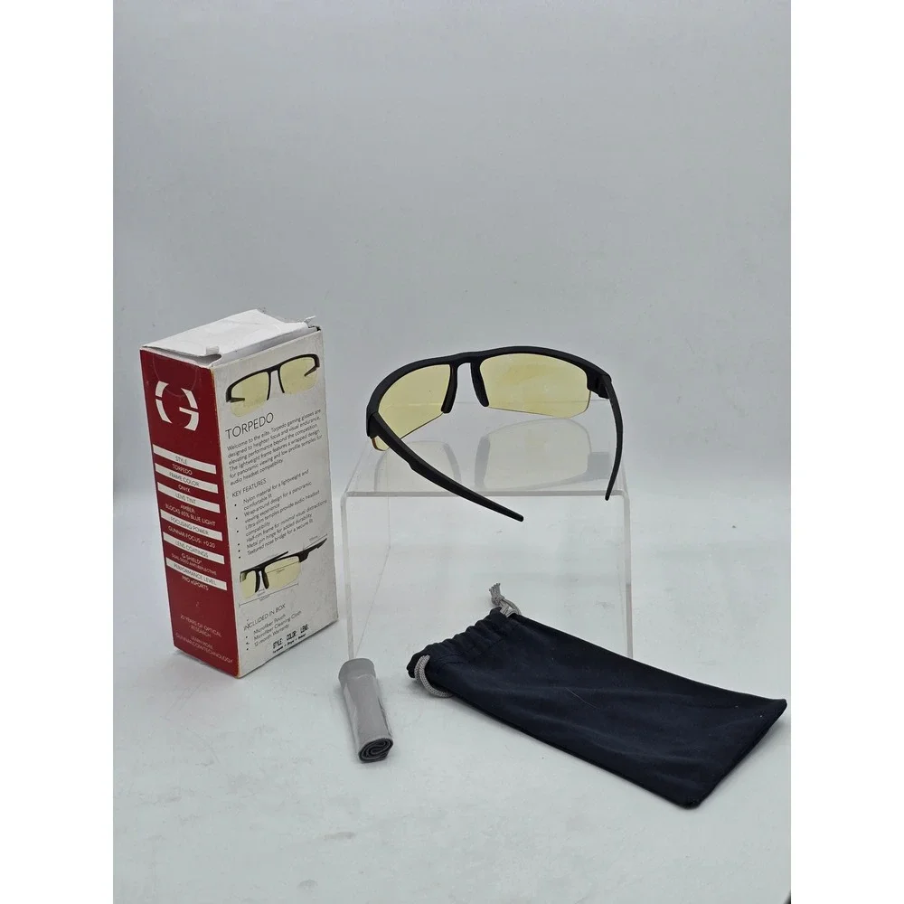Gunnar Torpedo Gaming Glasses Unisex One Size Onyx Amber Blue Light - Excellent